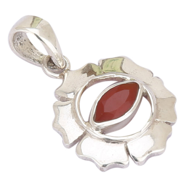 Red Ruby 925 Silver Pendant - Healing Crystals India