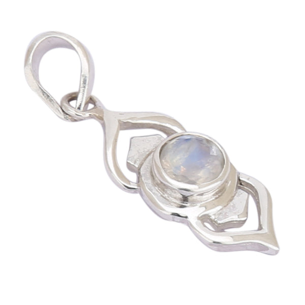 Buy Certified Rainbow Moonstone 925 Silver Pendant -Style 4