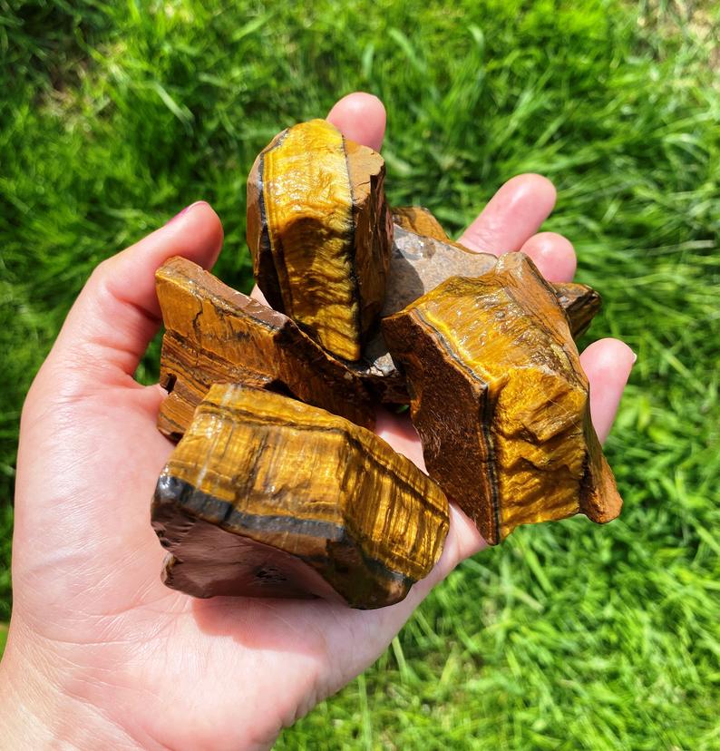 Buy Natural Tiger Eye 5 Piece Raw Stone 2 Inches