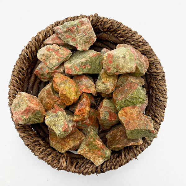Unakite 5 Piece Raw Stone 2 Inches - Healing Crystals India