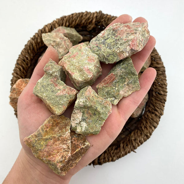 Unakite 5 Piece Raw Stone 2 Inches - Healing Crystals India