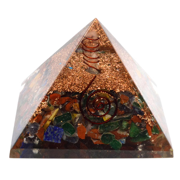 Seven Chakra Orgone Mix Pyramid 2 Inches - Healing Crystals India