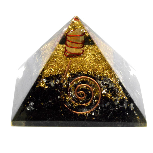 Black Tourmaline Orgone Pyramid 2.5 Inches - Healing Crystals India