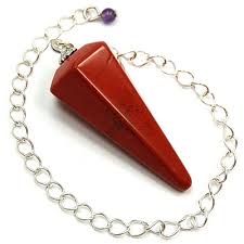 Buy Natural Red Jasper 6 Faceted Pendulum Crystal