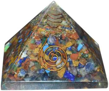 Seven Chakra Orgone Mix Pyramid 1 Inches - Healing Crystals India