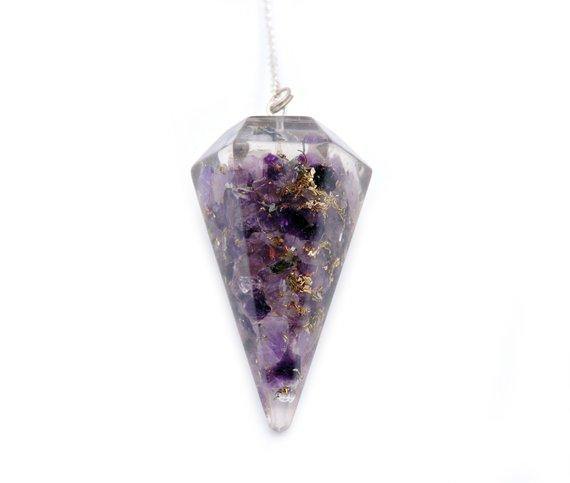 Amethyst Orgone Pendulum - Healing Crystals India