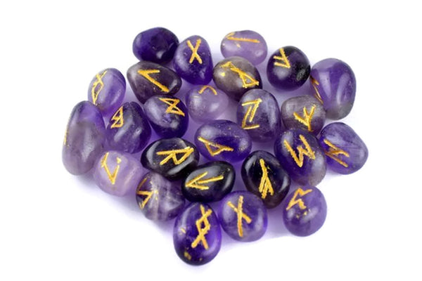 Buy Natural Amethyst Tumbled Rune Set