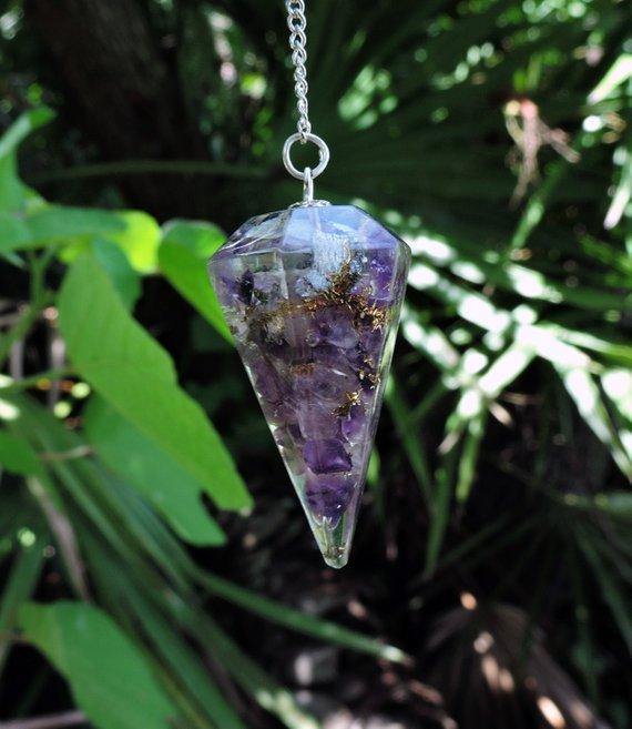 Amethyst Orgone Pendulum - Healing Crystals India