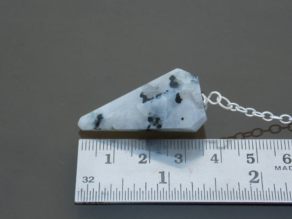 Buy Natural Rainbow Moonstone 6 Faceted Pendulum