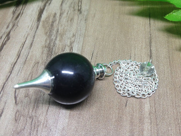 Buy Natural Black Obsidian Pendulum
