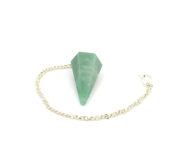 Green Aventurine 6 Faceted Pendulum - Healing Crystals India