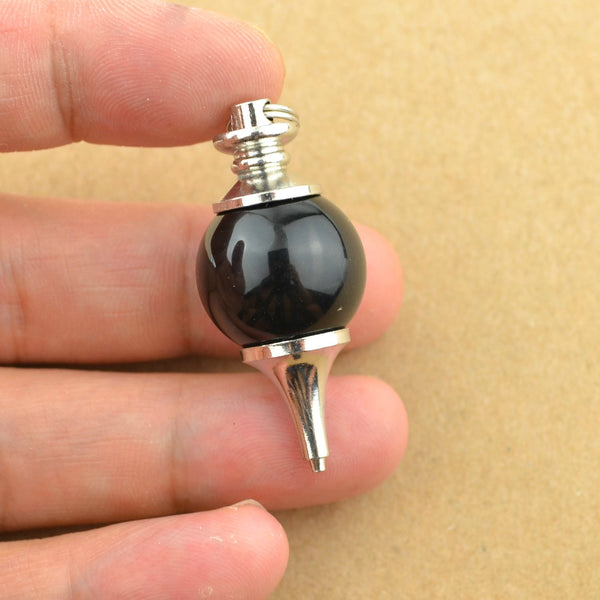 Black Tourmaline Ball Pendulum - Healing Crystals India