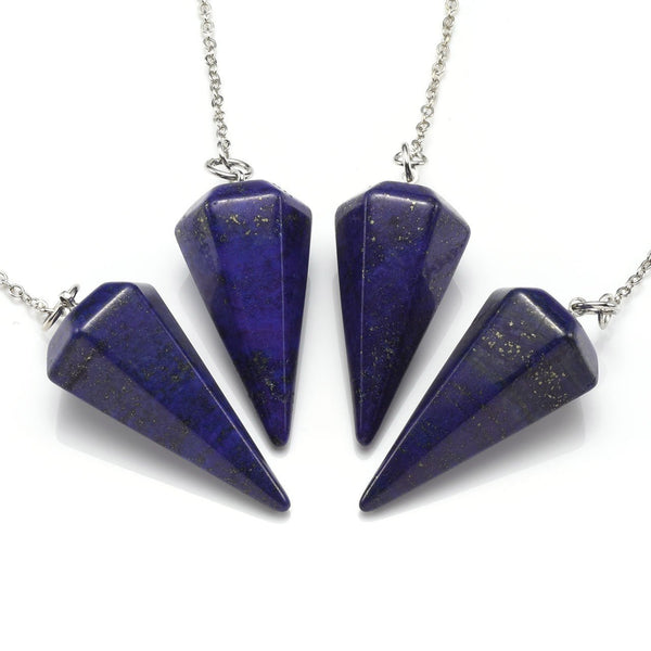 Buy Certified Lapis Lazuli crystal 6 Faceted Pendulum
