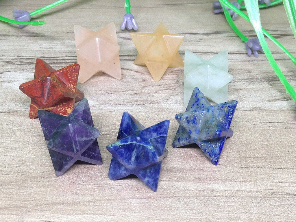 Seven Chakra Merkaba Set 1 Inches - Healing Crystals India