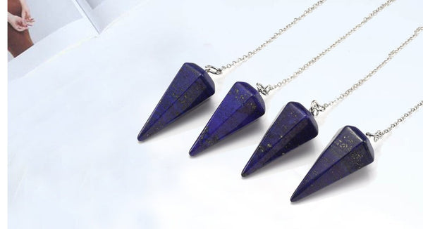 Buy Certified Lapis Lazuli crystal 6 Faceted Pendulum