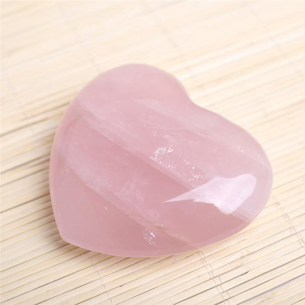 Rose Quartz Heart 1 Inches Set Of 2 - Healing Crystals India