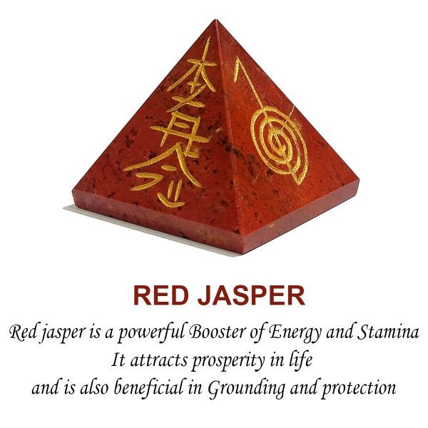 Buy Certified Red Jasper Reiki Pyramid Gemstone