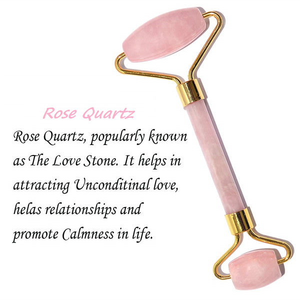 Rose Quartz Massage Roller 5 Inches - Healing Crystals India