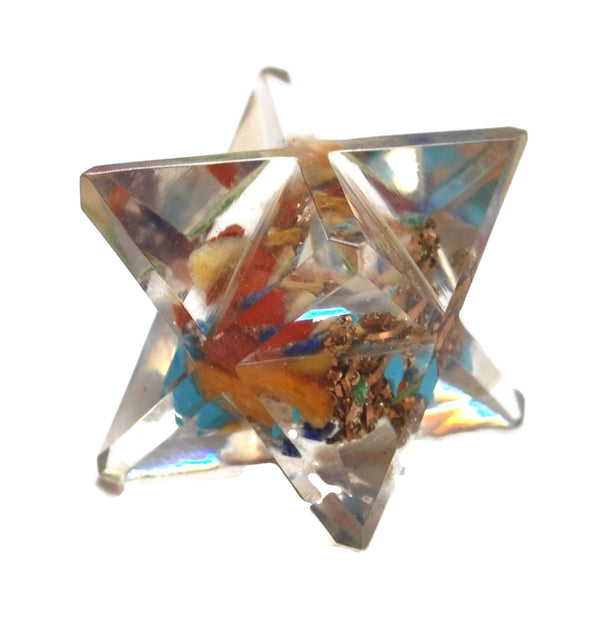 Seven Chakra Mix Orgone Merkaba 1 Inches - Healing Crystals India