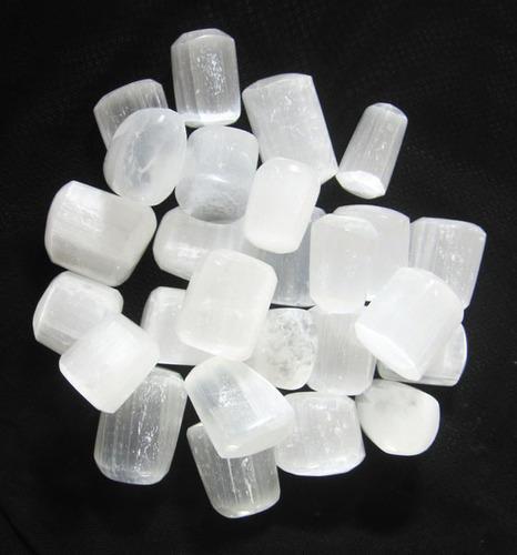 White Selenite Tumbled 5 Pieces - Healing Crystals India